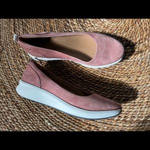 Clarks women’s spring slip on - pink nubuck - 7m